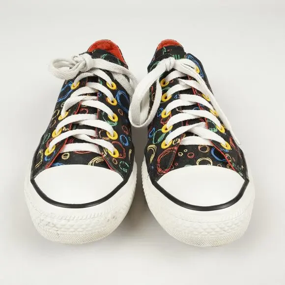 Converse Mens 7 Womens 9 Chuck Taylor All Star Low Top Circles Bubbles Shoes - Picture 2 of 12